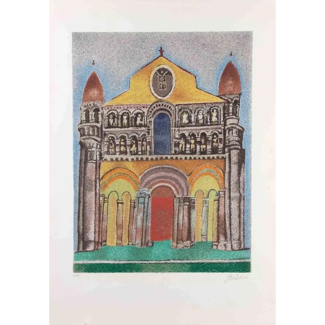 Franco Gentilini, Church, Screenprint, 1970s For Sale - Image 4 of 4