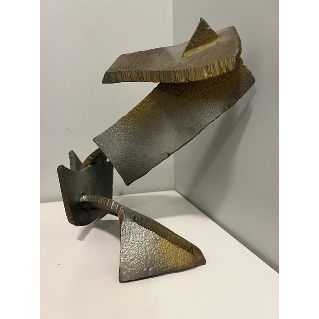 Gray 1980s Abstract Industrial Half-Inch Steel Minimalistic Abstract Sculpture For Sale - Image 8 of 8