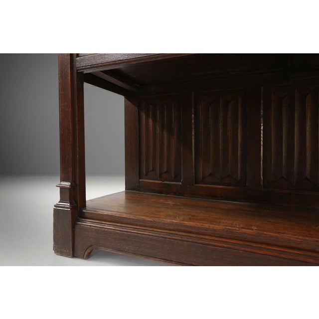 Neo-Gothic Cabinet in Oak with Hidden Storage, France, 1850s For Sale - Image 13 of 18
