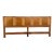 Mid Century Modern Teak and Can King Size Headboard With Gold Accents For Sale