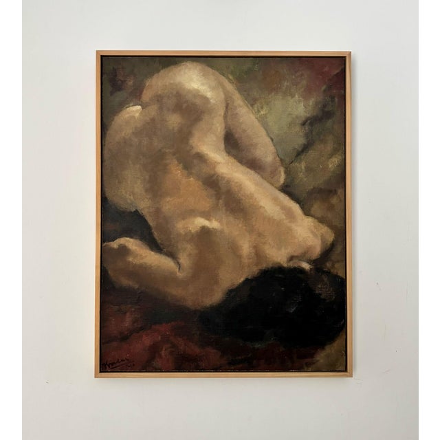 1940s Klaas Mobach, Lying Nude, 1940, Painting on Wood, Framed For Sale - Image 5 of 10