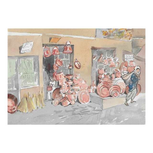 Ivy Attwell Turkish Town Watercolor For Sale