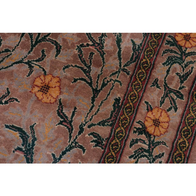 1990s Shabby Chic Jasmain Pak-Persian Brown/Brown Wool Rug - 4'0'' X 6'3'' For Sale - Image 5 of 9