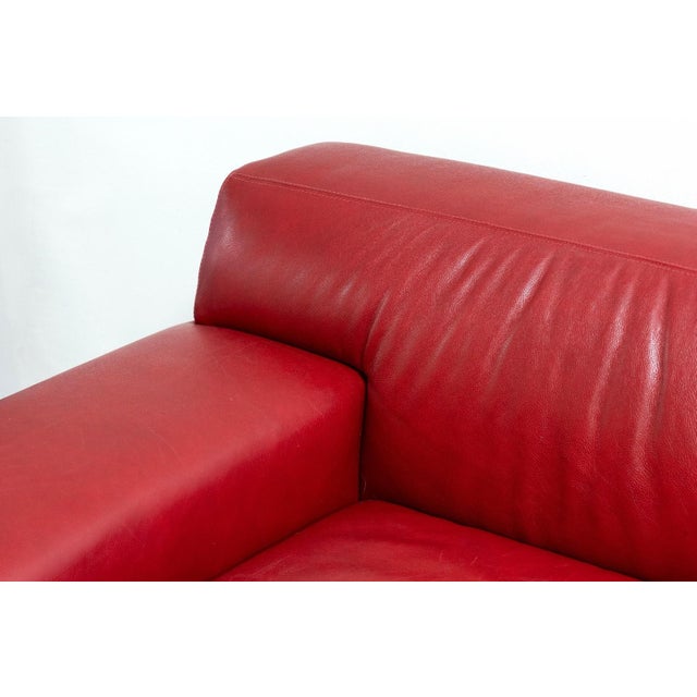 Contemporary Contemporary Post Modern American Leather Red Tuscany Chair For Sale - Image 3 of 7