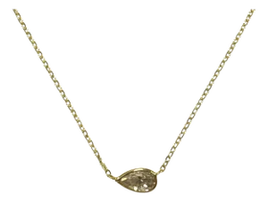 14k Yellow Gold 0.85ct Natural Diamond Bezeled Necklace