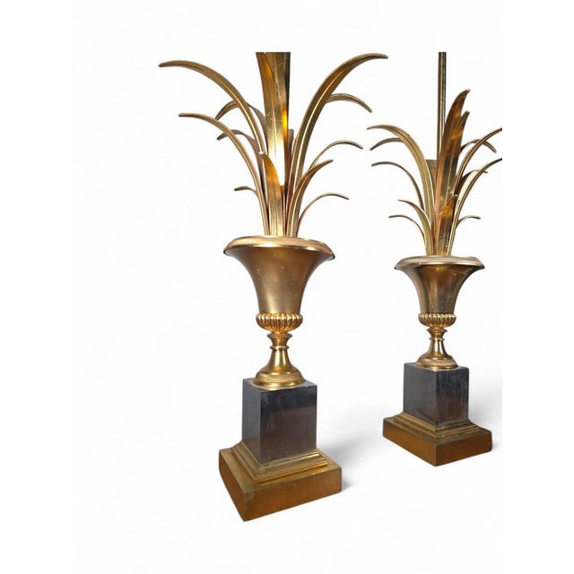 Metal French Maison Jansen Pineapple Lamps, 1970s, Set of 2 For Sale - Image 7 of 18