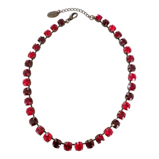 Swarovski Crystal Ruby, Red Stone Necklace Made by Sade Designs For Sale