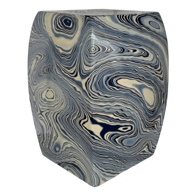 Ports 68 Modern Blue Malachite Artic Stool/Side Table For Sale