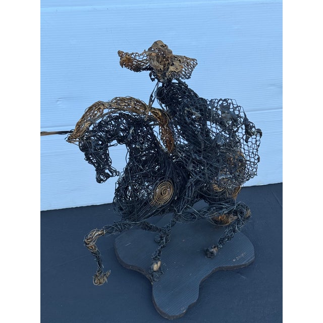Metal 1960s Mid Century Brutalist Metal Wire Don Quixote Sculpture For Sale - Image 7 of 8
