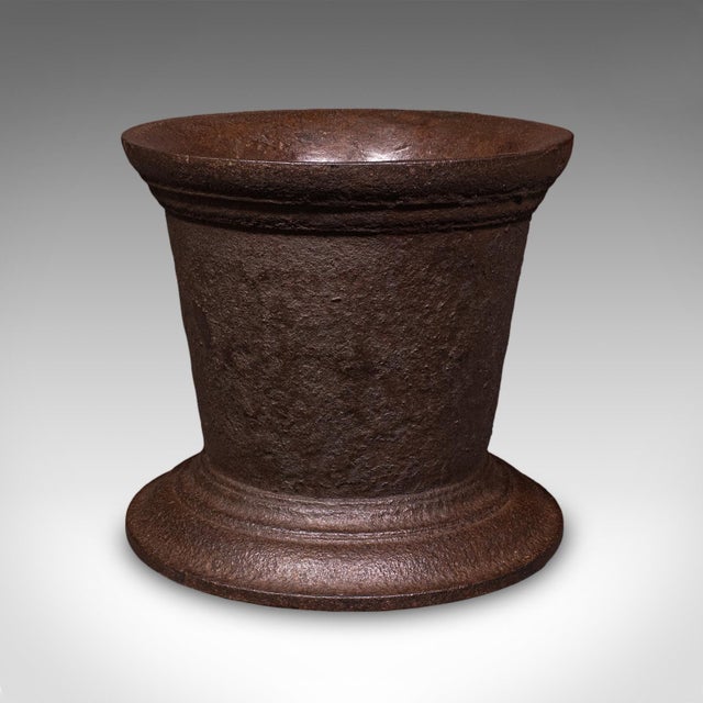 Metal Huge 140 Lb Antique Dye Maker's First Stage Mortar & Pestle, English, Georgian For Sale - Image 7 of 10