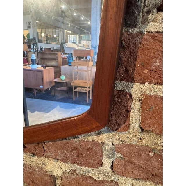 Shaped Mirror with Teak Frame, 1960s For Sale - Image 3 of 5