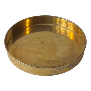Danish Modern Circular Brass Serving Tray from Cawa, 1970s For Sale