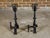 Pair of English Turn of the Century Iron Andirons with Foliage and Guilloches For Sale - Image 10 of 11