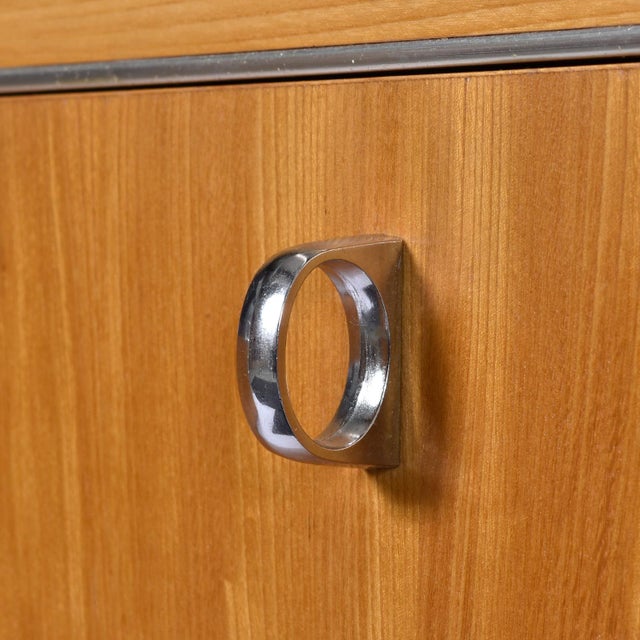 Wood John Stuart 1970s 3 Drawer Hickory Bachelor's Chest With Chrome Pulls For Sale - Image 7 of 14