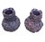 Pair of Vintage Italian Encrusted Floral Ceramic Vases in Dusty Lavender For Sale - Image 4 of 12