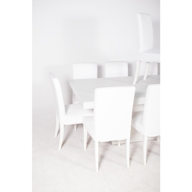 Wood Large White Painted Dining Table with Chairs, 2000, Set of 12 For Sale - Image 7 of 14