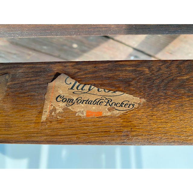 Taylor Chair Co. American Oak Arts and Crafts Rocking Chair For Sale - Image 14 of 15