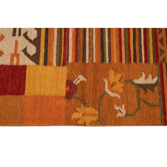21st Century Modern Kilim Rug 4 '7'' X 6' 5''. For Sale - Image 9 of 12