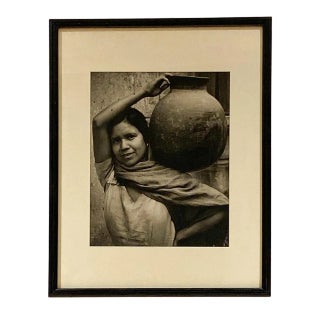 Circa 1930 Photograph of a Girl With Water Jar For Sale