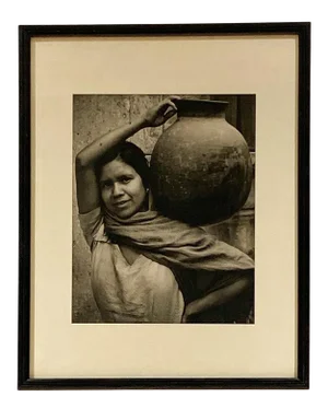 Circa 1930 Photograph of a Girl With Water Jar