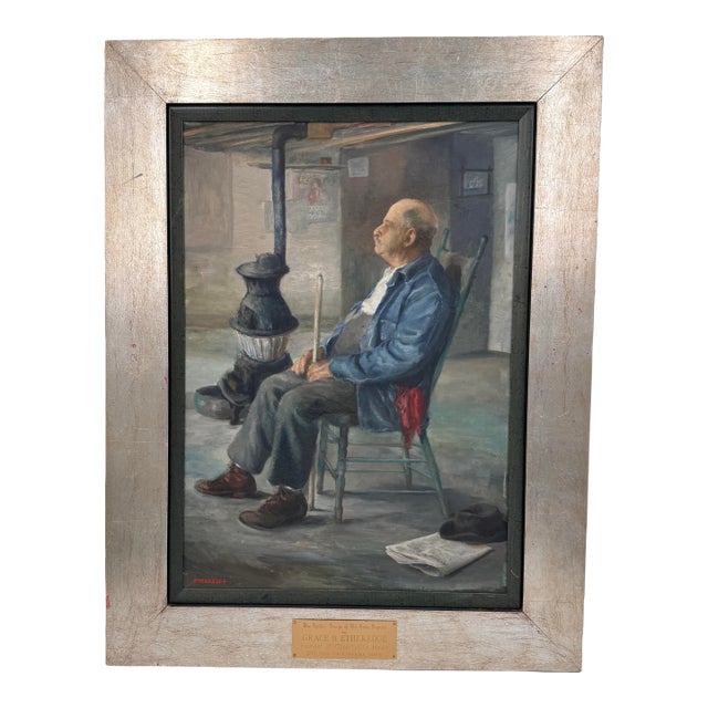 Original Signed Oil Portrait of Old John Francis by Grace B. Etheredge For Sale