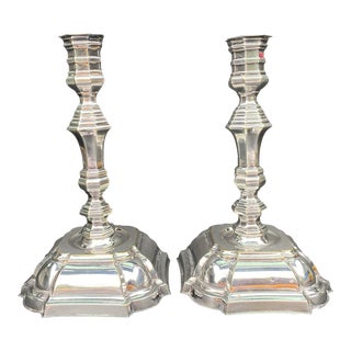 1960s Danish Silverplate Candlesticks by Eisenberg Lozano - a Pair For Sale