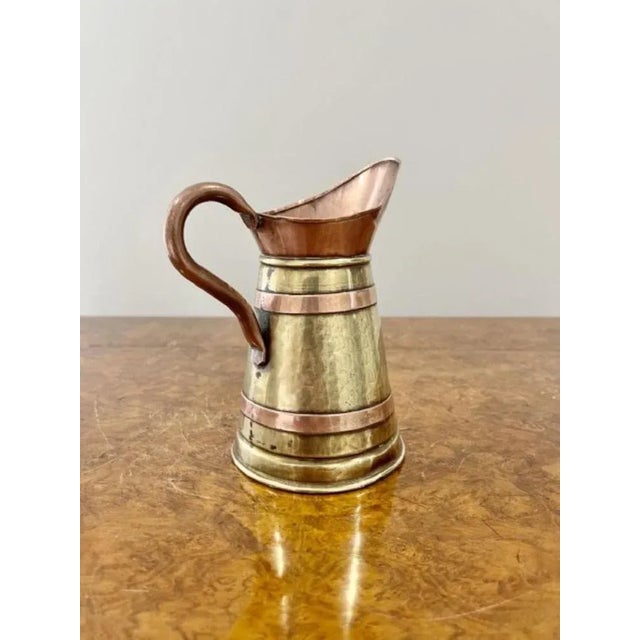 1900 - 1909 Antique Edwardian Brass and Copper Jug, 1900s For Sale - Image 5 of 6