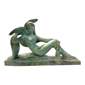 Green Patinated Terra Cotta Sculpture, Signed Chiparus