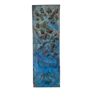 Early 21st Century Artist Made Brutalist Style Copper Flower Plaque