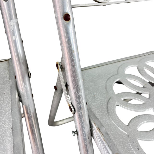 Vintage Aluminum Folding Metal Chairs - Set of 4 For Sale - Image 4 of 11