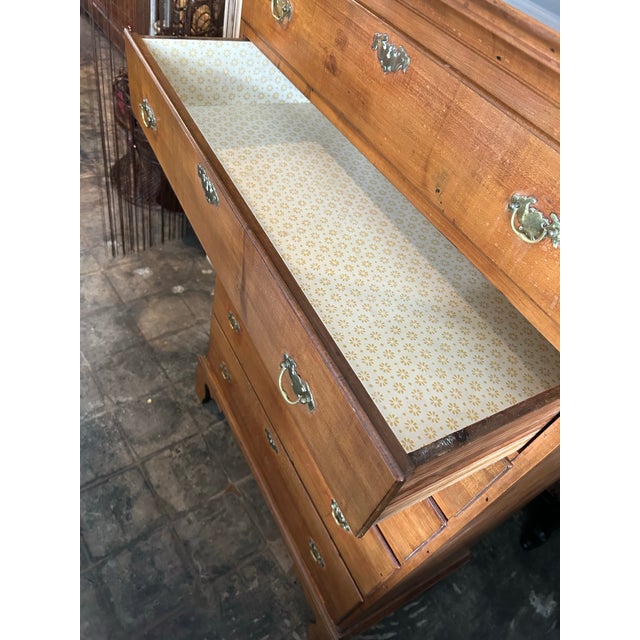 Wood Antique Chippendale Maple Chest of Drawers For Sale - Image 7 of 8