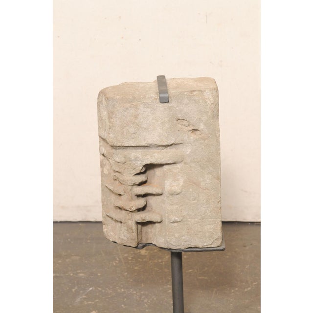 Metal 19th Century Spanish Carved Stone Architectural Fragment For Sale - Image 7 of 13