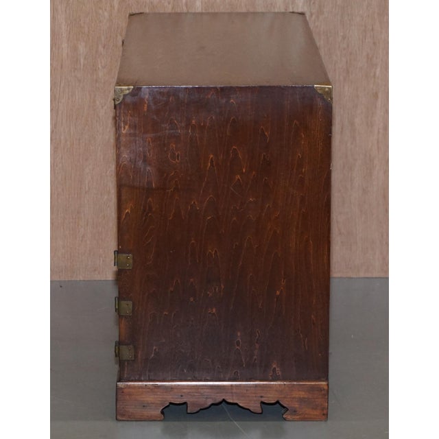 Chinese Burr & Burl Elm Apothecary Chest of Drawers with Cupboard Base For Sale - Image 14 of 18