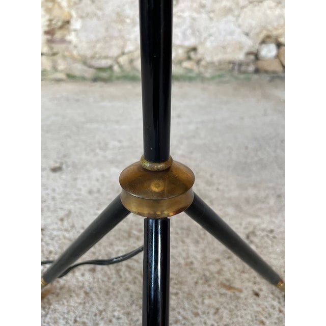 Vintage Floor Lamp with Gilded Brass Decor on Tripod Legs, 1960s For Sale - Image 18 of 18