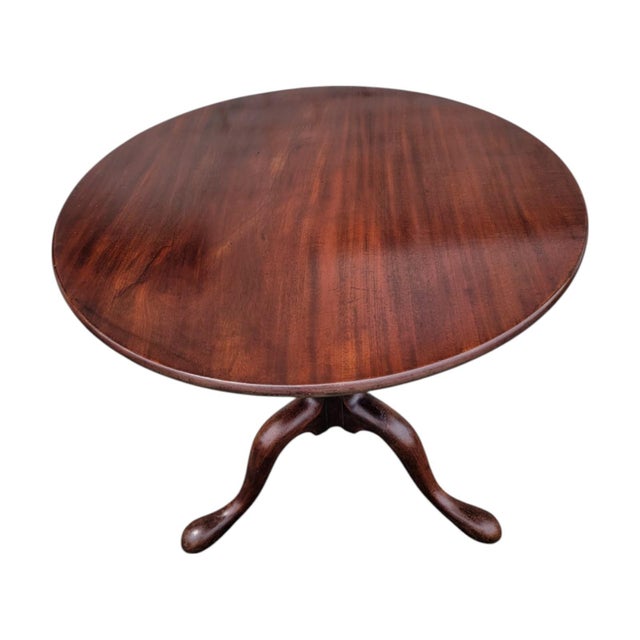 17th Century Late 17th Century Queen Anne Mahogany Tilt-Top Table Tripod Pedestal Round For Sale - Image 5 of 18