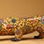Gilt Bronze Cloisonné Enamel Leopard Figure in Stalking Pose For Sale In Los Angeles - Image 6 of 10