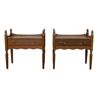 Mid-Century Modern Oak Nightstands by Henning Kjærnulf, Denmark, 1960s, Set of 2 For Sale