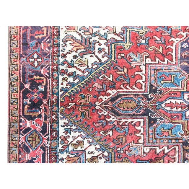 Early 20th Century Persian Heriz Rug For Sale - Image 4 of 15