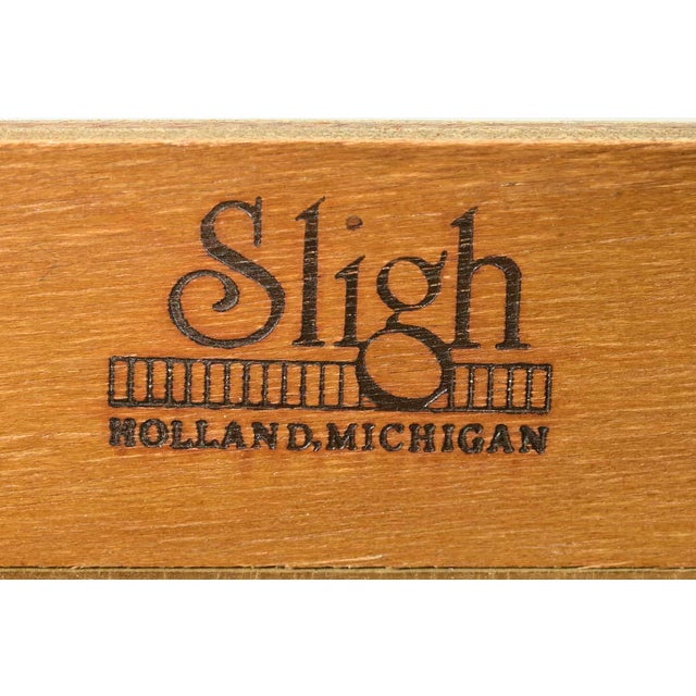 Sligh Furniture Georgian Carved Pine Leather Top Executive Desk, Circa 1960s For Sale - Image 9 of 13