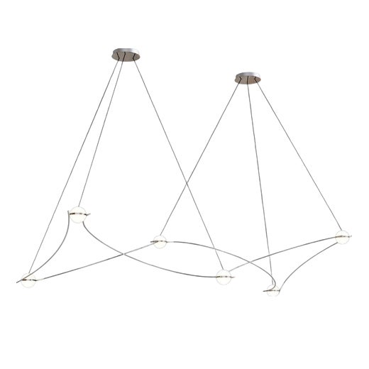 Kosmos 6l Pendant Light in Polished Stainless Steel by Moss Objects For Sale