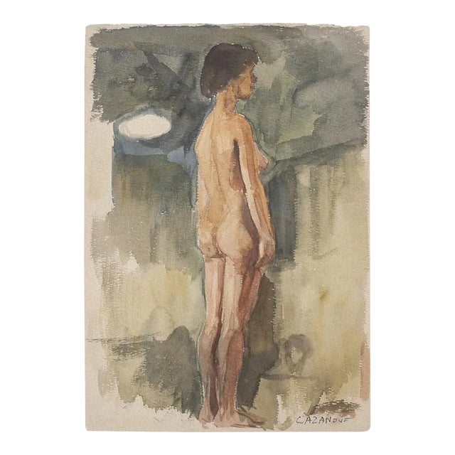Raymond Cazanove, Figure, Watercolor, 1922 For Sale
