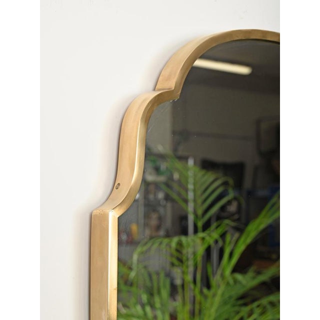 Large Shield-Shaped Brass Mirror attributed to Gio Ponti, Italy, 1950s For Sale - Image 14 of 15