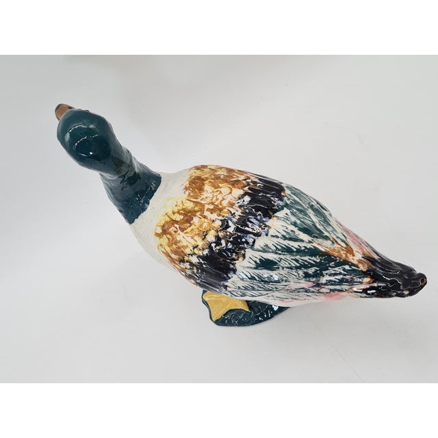 Ceramic Vintage Hand-Painted Porcelain Duck Figurine, 1970s For Sale - Image 7 of 9
