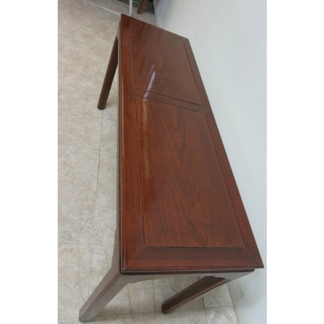 1980s 1980s Ethan Allen Canova Campaign Style Living Room Sofa Hall Foyer Table For Sale - Image 5 of 12