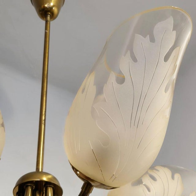 Metal Swedish Modern Pendant attributed to Carl Erik Bodén for Glössner, Mid-1900s For Sale - Image 7 of 8