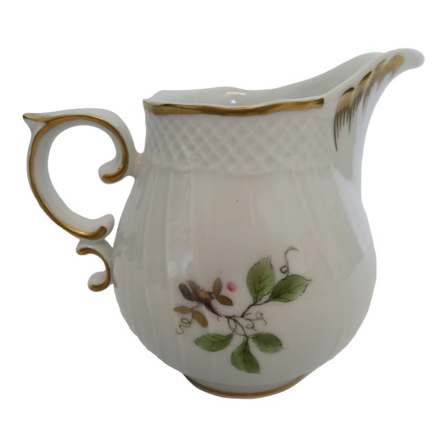 1990s Vintage Hollóháza Hungary Porcelin Forest Bird Design Creamer Signed For Sale