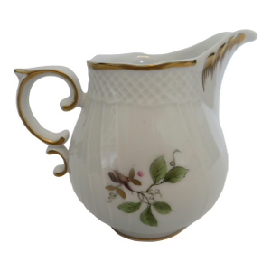 1990s Vintage Hollóháza Hungary Porcelin Forest Bird Design Creamer Signed