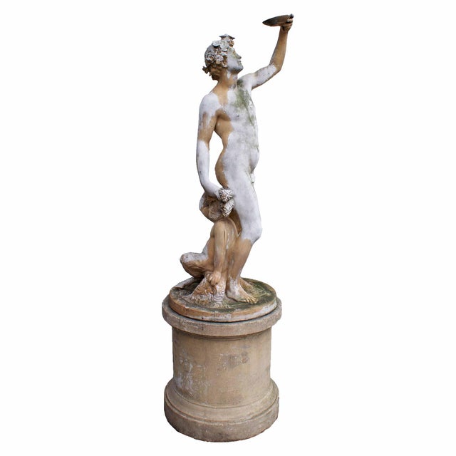 Antique Terracotta Greco-Roman Style Garden Statue For Sale In New York - Image 6 of 7