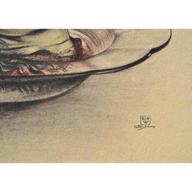 Modern Walter Sauer, Saint John the Baptist, Signed Engraving For Sale - Image 3 of 6