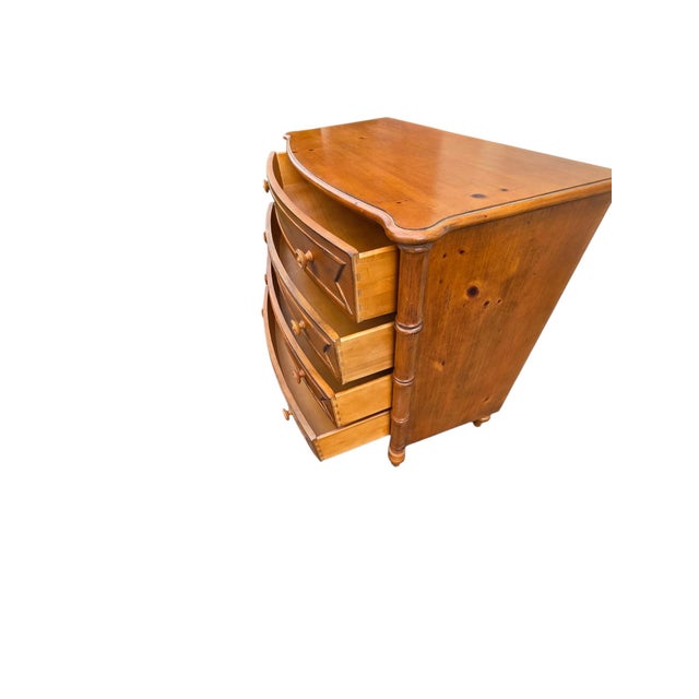 1990s Ethan Allen Hannah Bow Front Chest Knotty Pine 4 Drawer Dresser New Country For Sale - Image 13 of 18